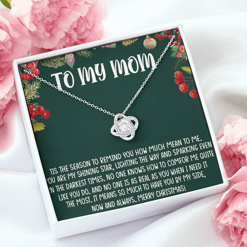 Christmas Love Knot Necklace Gift for Mom: Present, Necklace Jewelry, Xmas Gift, Holiday Gift, Gift Idea, Mother, Mom Gift, Mother Daughter