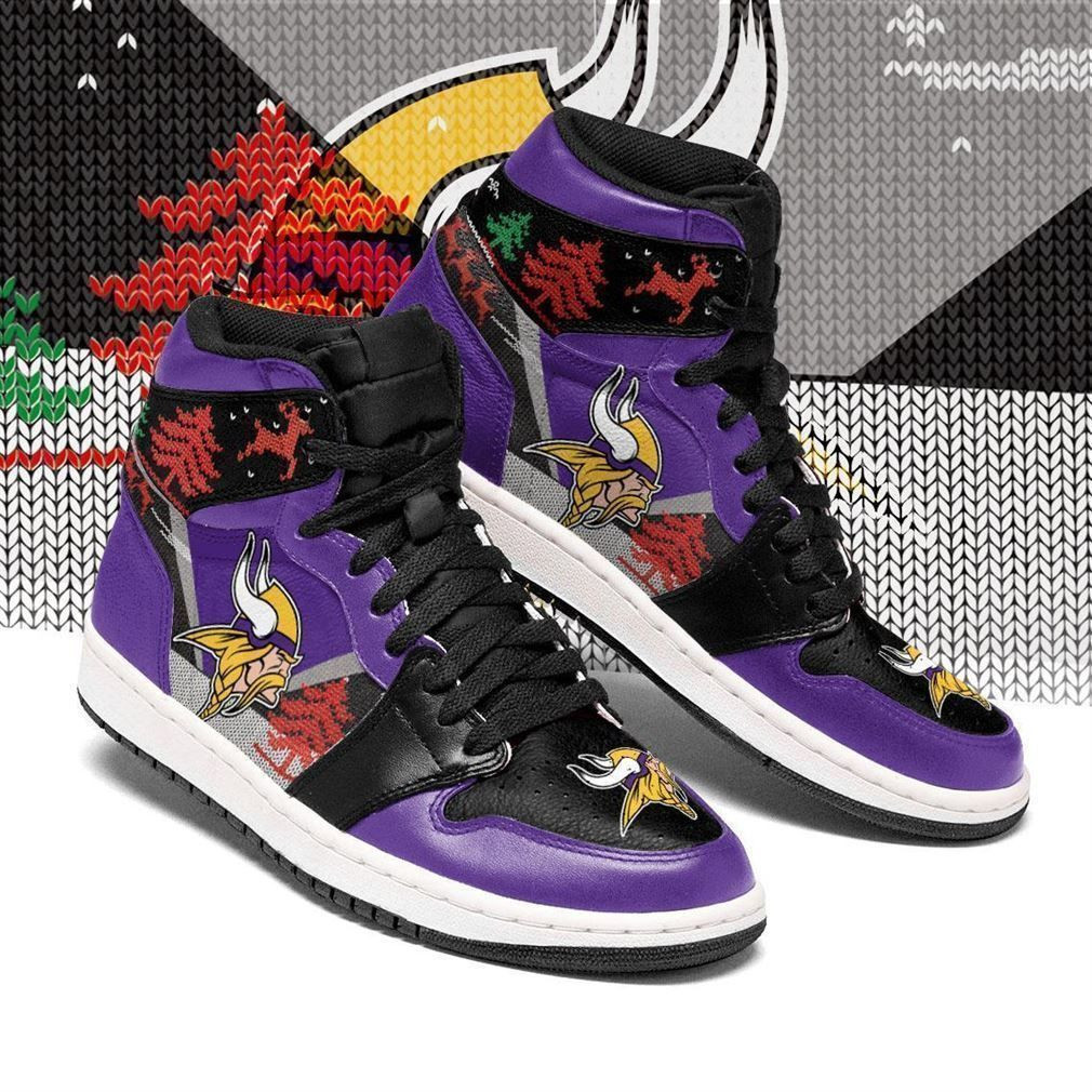 Christmas Minnesota Vikings Nfl football team Air Sneakers Sneakers Sport Sneakers High Top Air Jordan Sneaker, Air Jordan Hightop