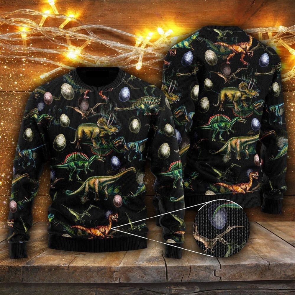 Christmas Party Dinosaur Christmas Sweater Men And Women Gift