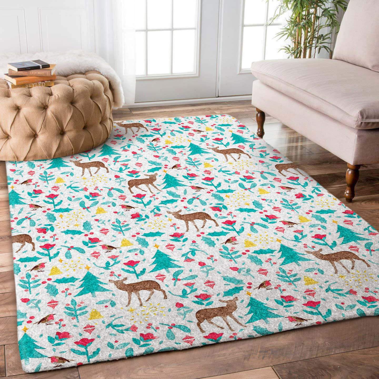 Christmas Reindeer Limited Edition Rectangle Rug