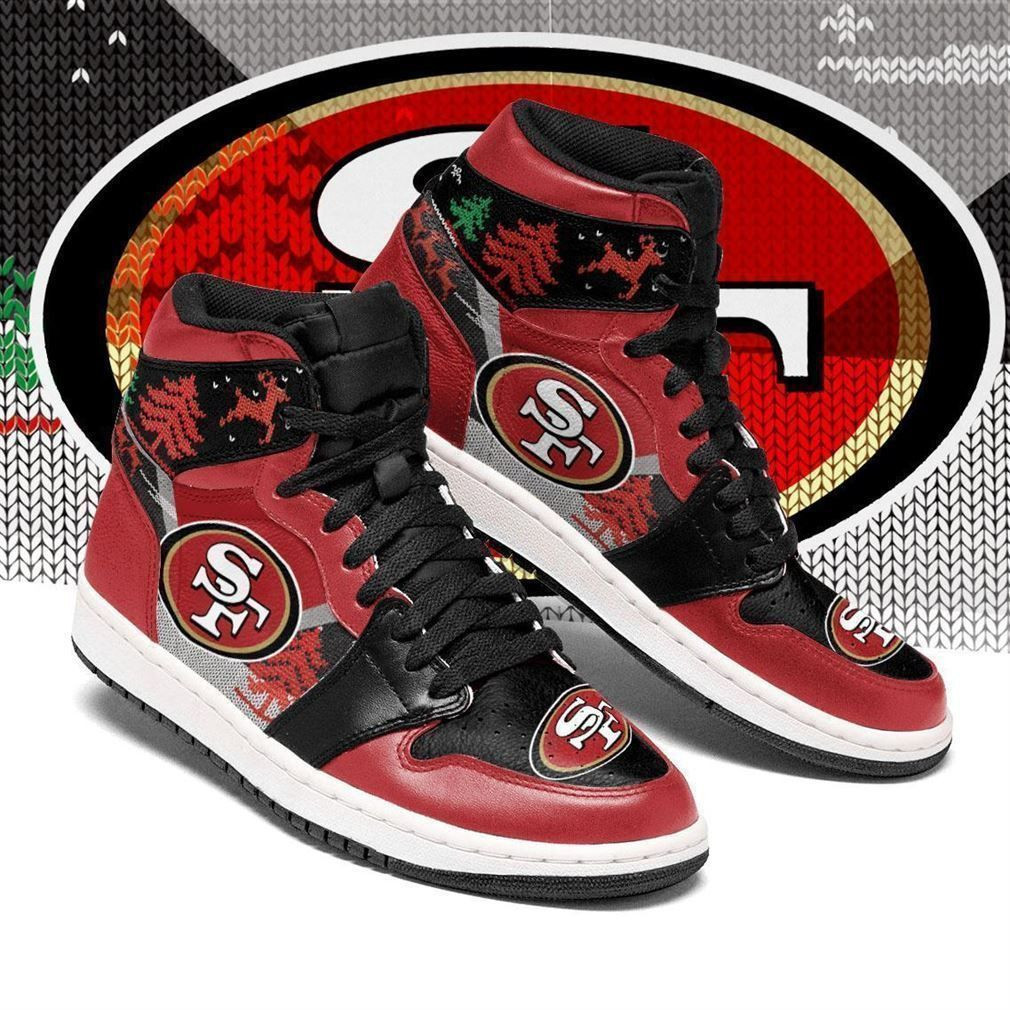 Christmas San Francisco 49Ers Nfl Football Air Sneakers Sneakers Sport Sneakers High Top Air Jordan Sneaker, Air Jordan Hightop
