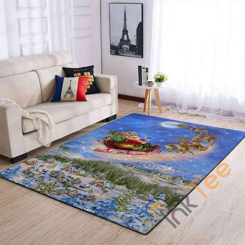 Christmas Santa Claus Area Rectangle Rug