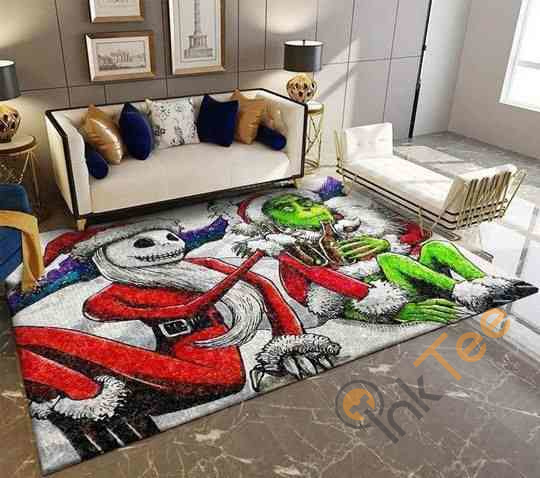 Christmas Santa Jack Skellington Grinch Area Rectangle Rug