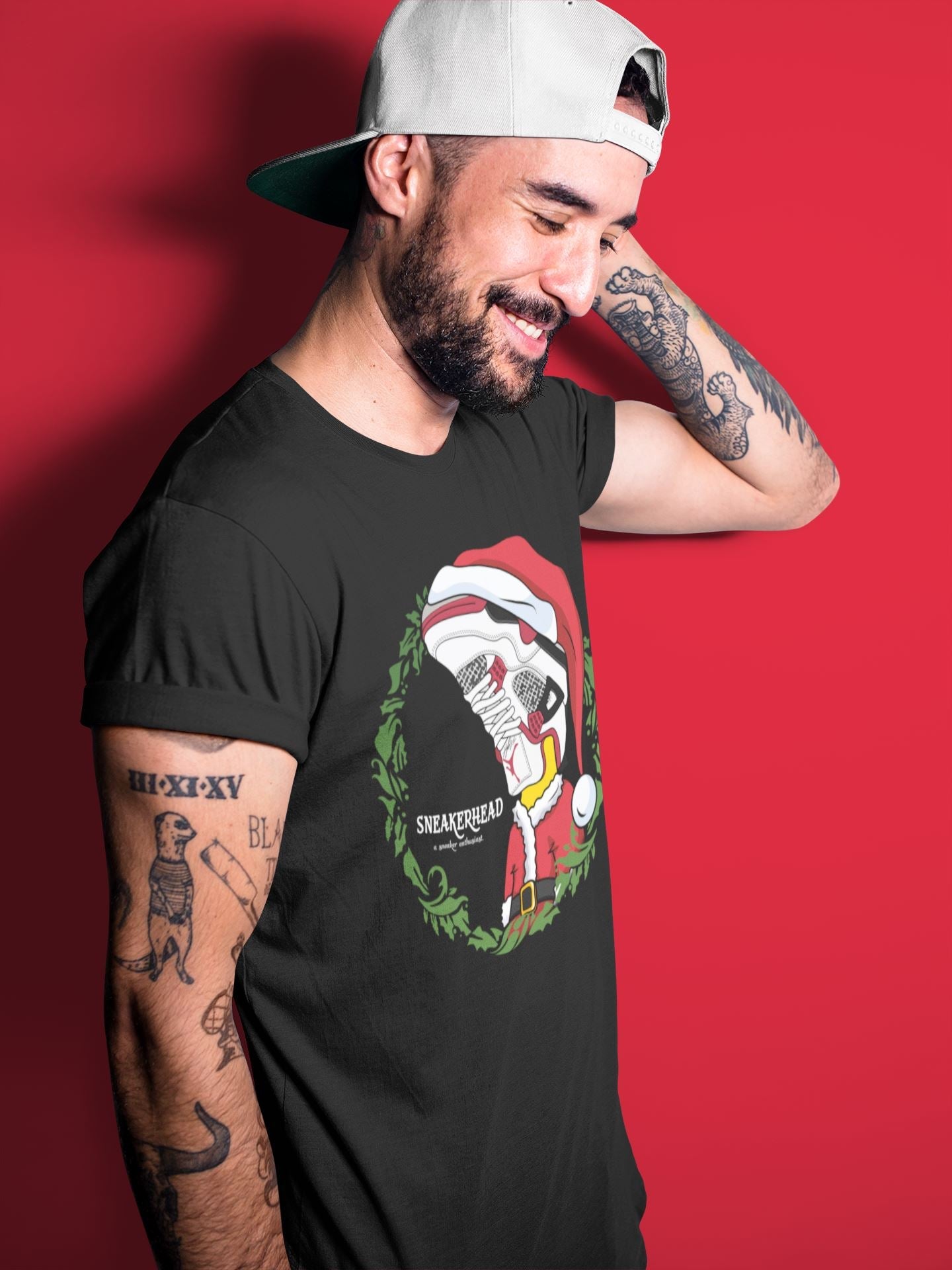 Christmas Sneakerhead Unisex Sweater – Air Jordan 4 Fire Red, Sneakers Matching Sweater