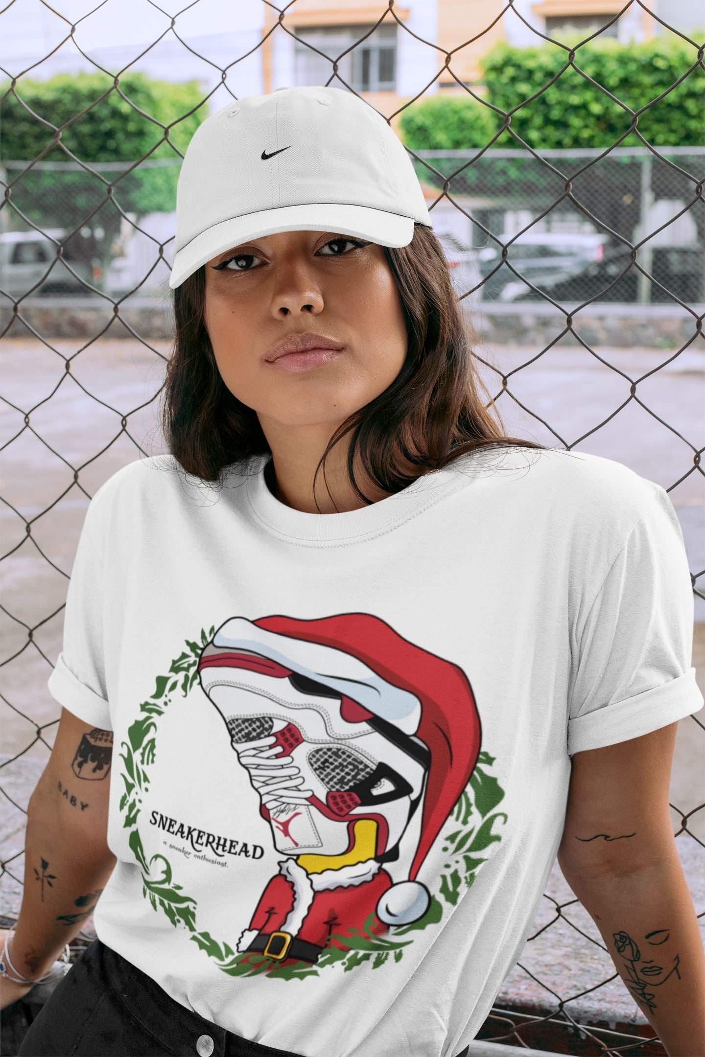 Christmas Sneakerhead Unisex Sweater – Air Jordan 4 Fire Red, Sneakers Matching Sweater