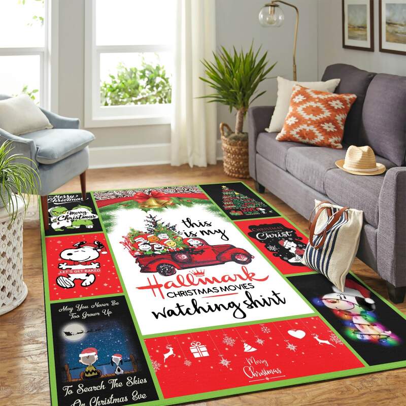Christmas Snoopy Mk Carpet Area Rectangle Rug