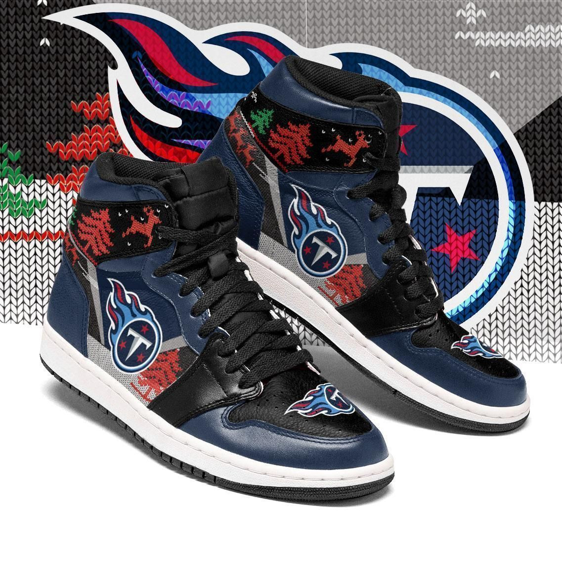 Christmas Tennessee Titans Nfl Sneaker Team Eachstep Gift For Fans Shoes Sport Sneakers High Top Air Jordan Sneaker, Air Jordan Hightop