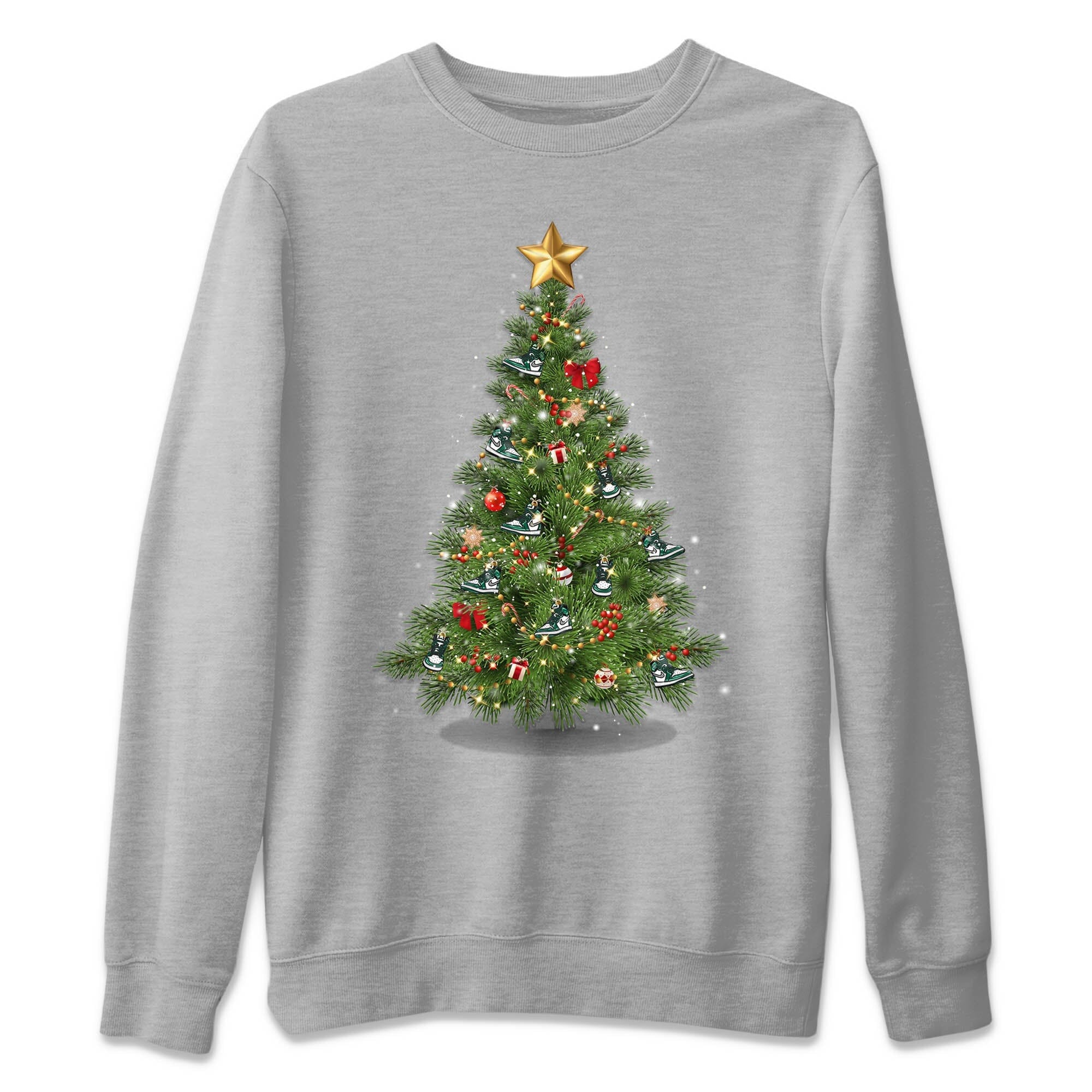 Christmas Tree Unisex Sweater – Air Jordan 1 Gorge Green, Sneakers Matching Sweater