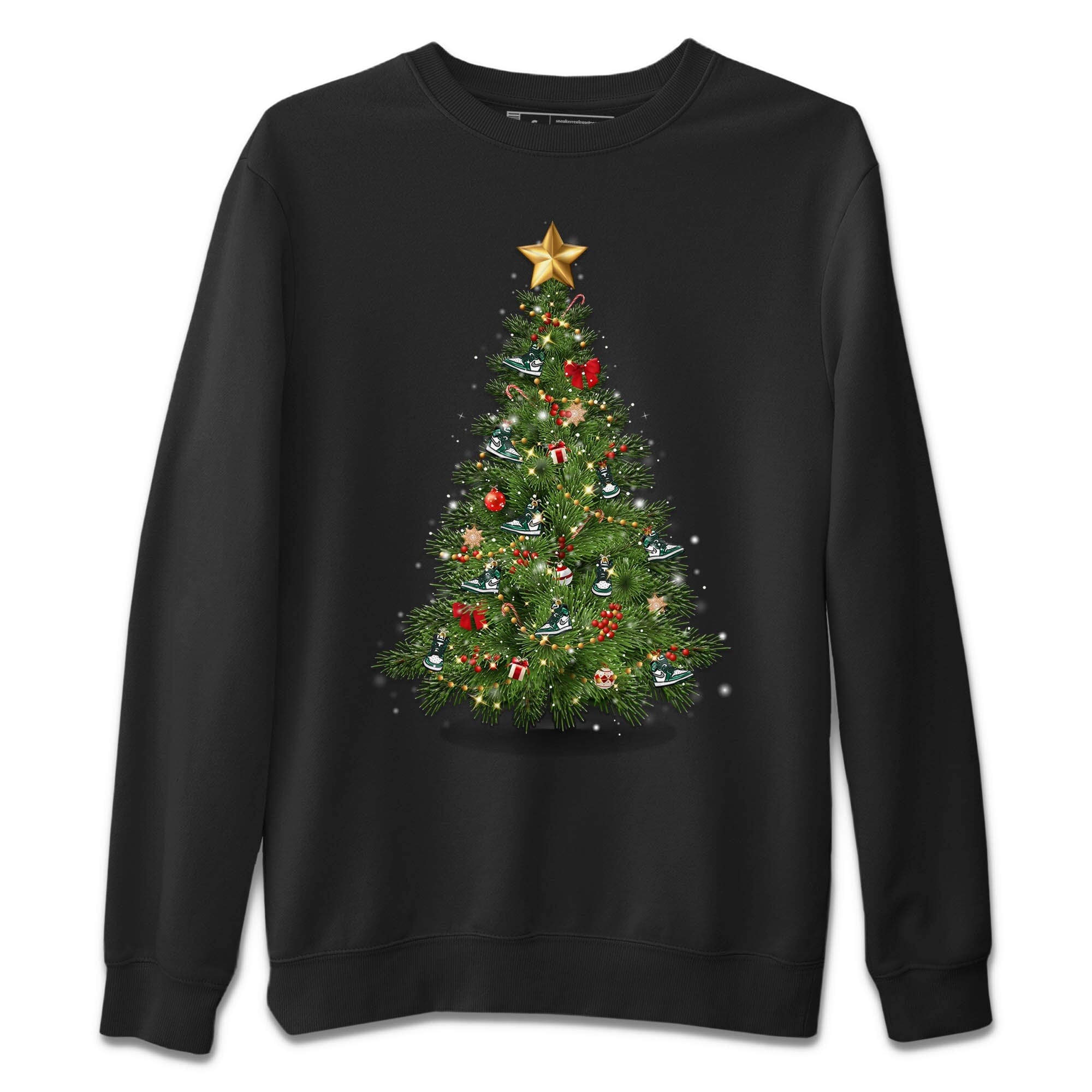 Christmas Tree Unisex Sweater – Air Jordan 1 Gorge Green, Sneakers Matching Sweater
