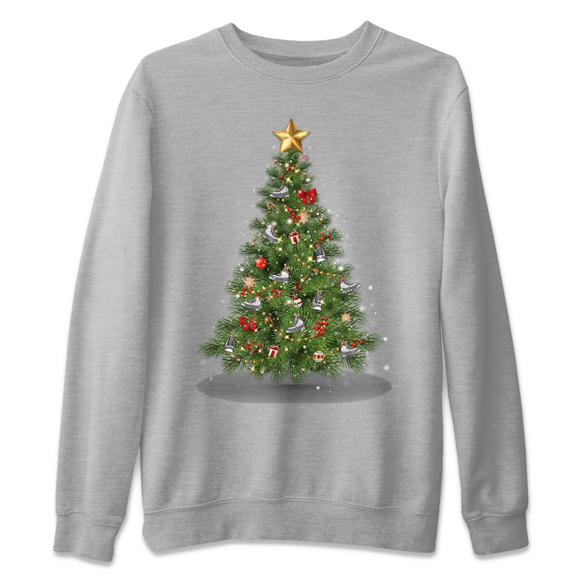Christmas Tree Unisex Sweater – Air Jordan 9 Fire Red, Sneakers Matching Sweater