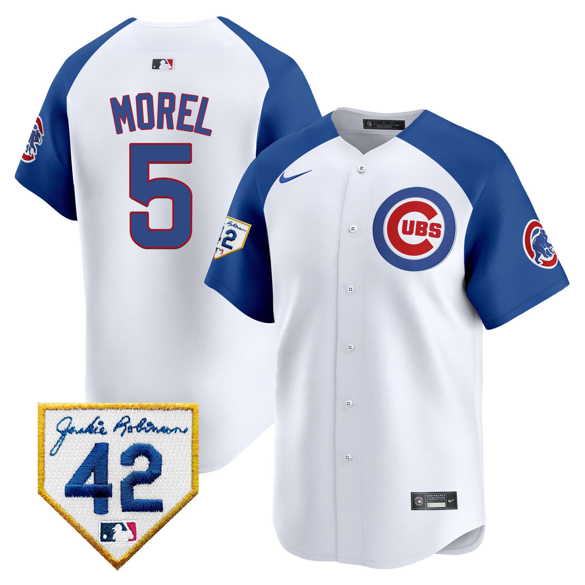 Christopher Morel Men's Chicago Cubs 2024 Jackie Robinson Patch Vapor Premier Limited White Alternate Jersey - All Stitched