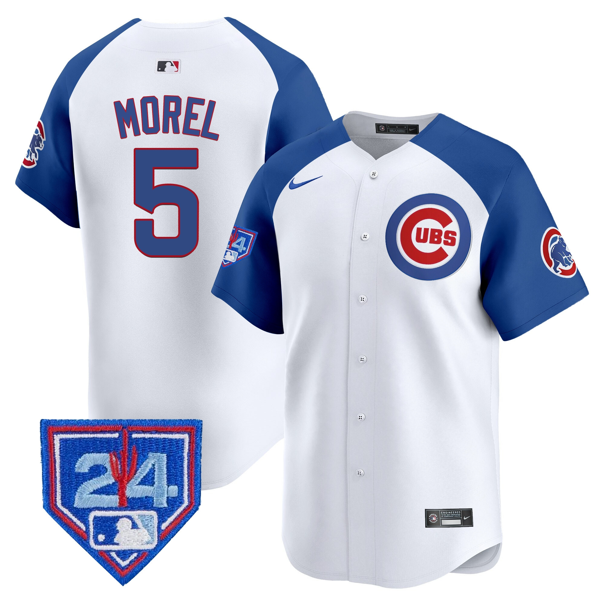 Christopher Morel Men's Chicago Cubs 2024 Spring Training Patch Vapor Premier Limited White Alternate Jersey - All Stitched