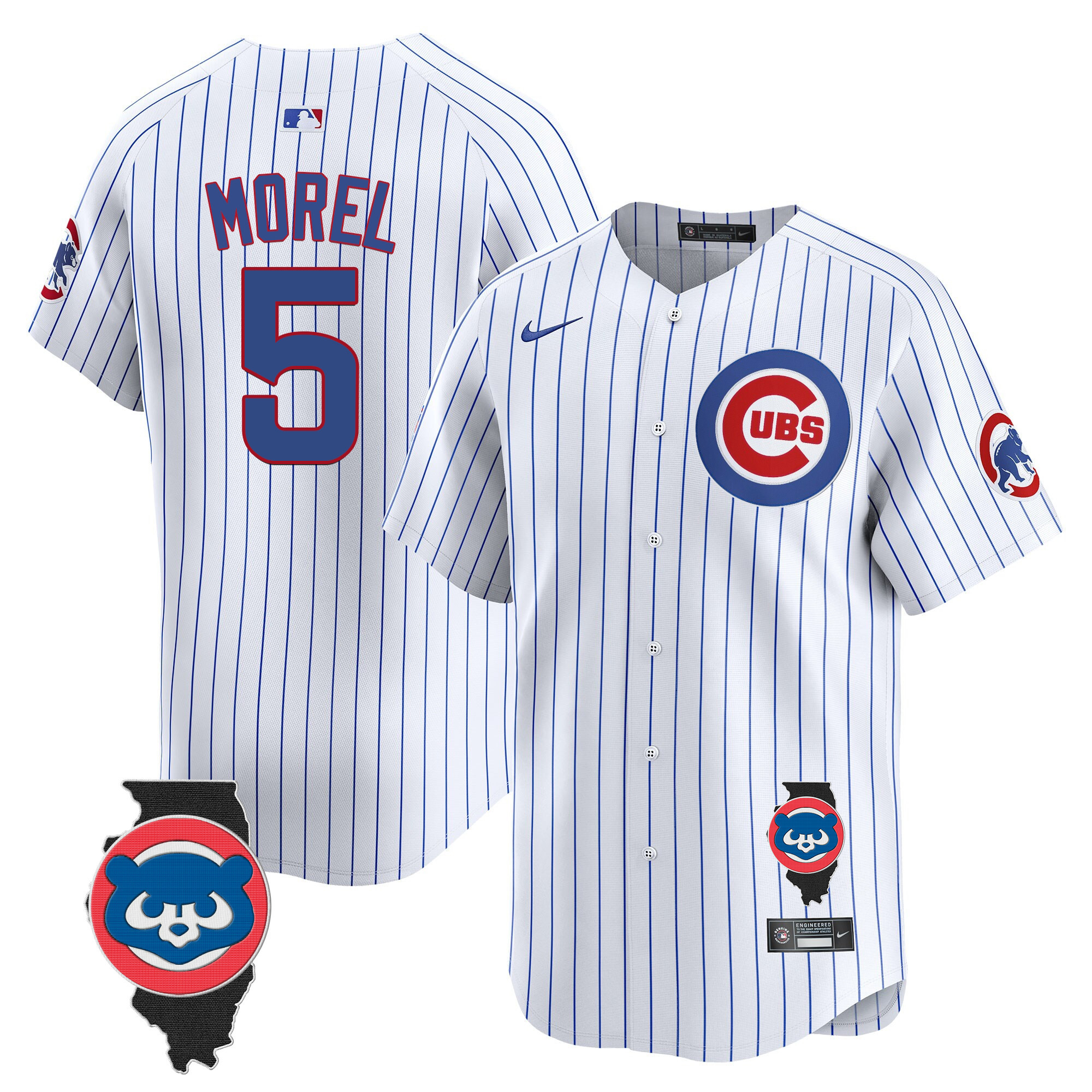 Christopher Morel Men's Chicago Cubs Illinois Patch Vapor Premier Limited V2 White Jersey - All Stitched