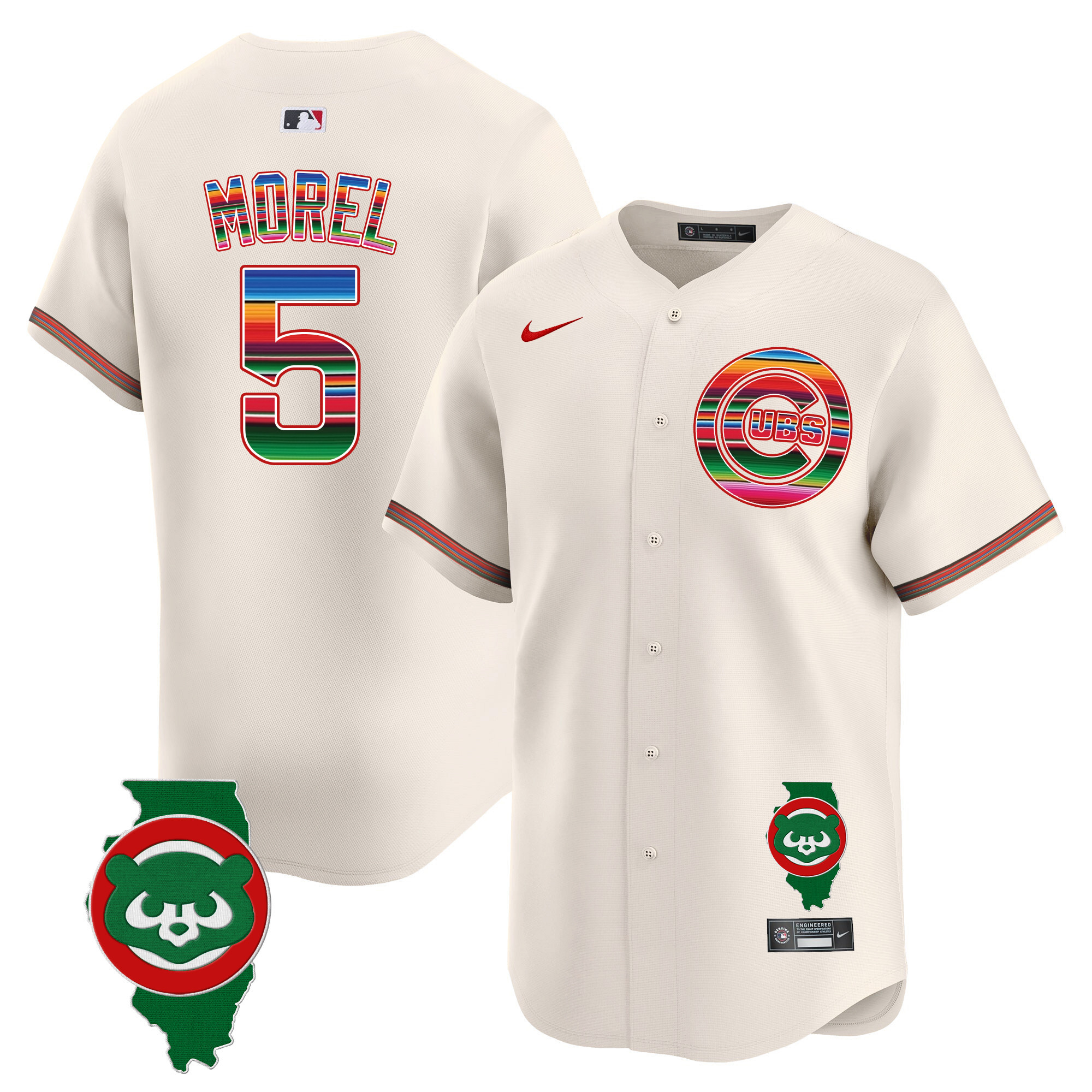 Christopher Morel Men's Chicago Cubs Mexico Illinois Patch Vapor Premier Limited Cream Jersey - All Stitched