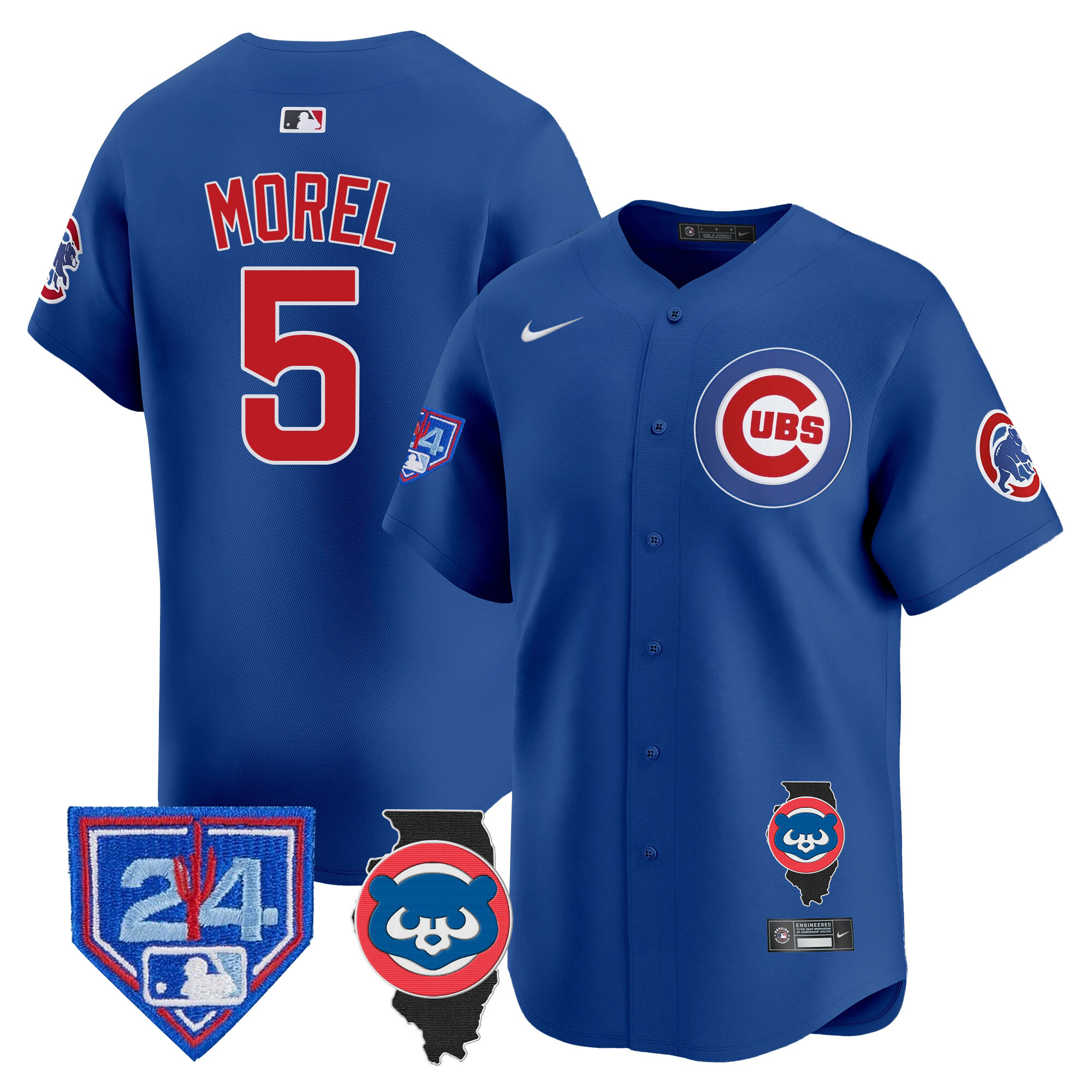 Christopher Morel Men's Chicago Cubs Spring Training & Illinois Patch Vapor Premier Limited Royal Jersey - All Stitched