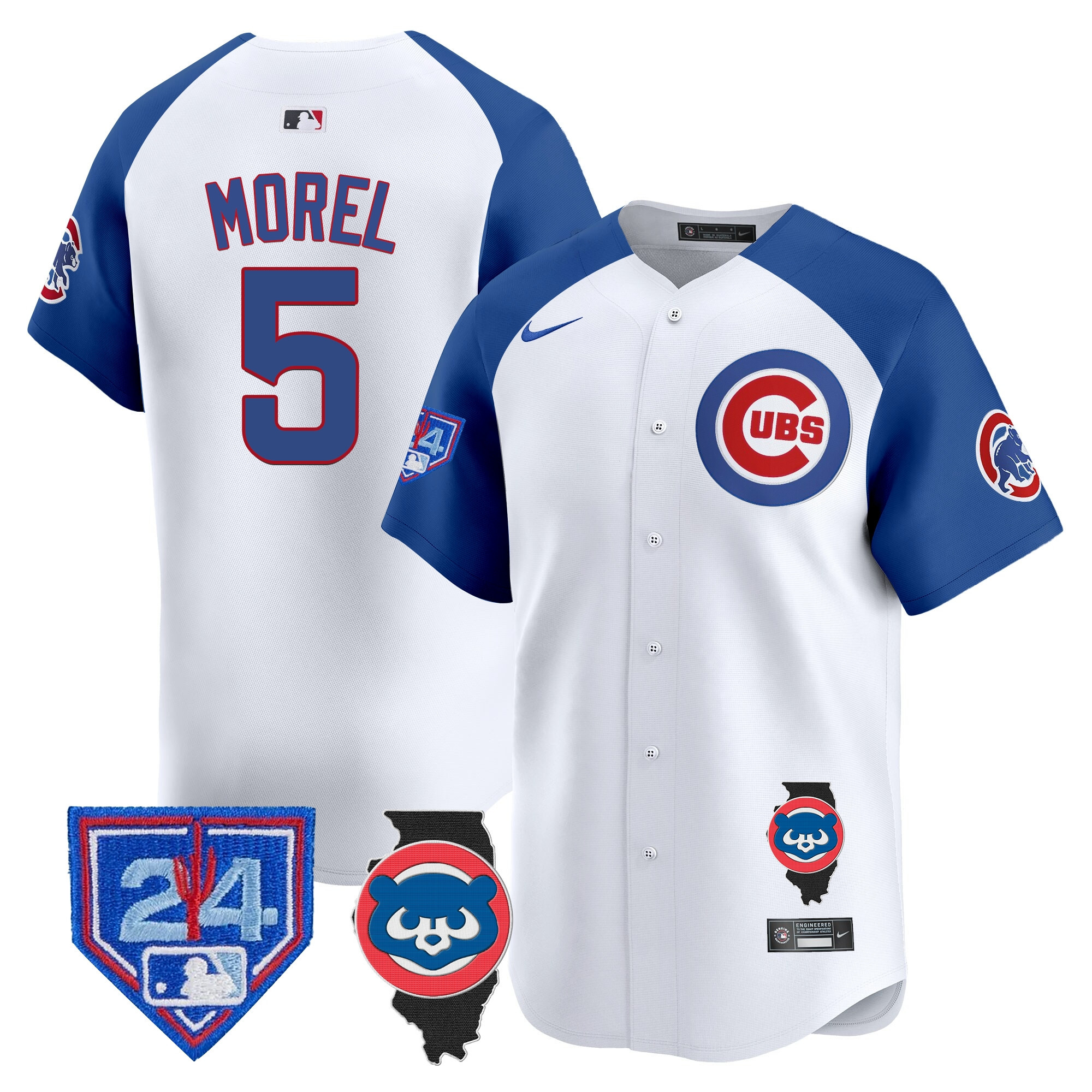 Christopher Morel Men's Chicago Cubs Spring Training & Illinois Patch Vapor Premier Limited White Alternate Jersey - All Stitched