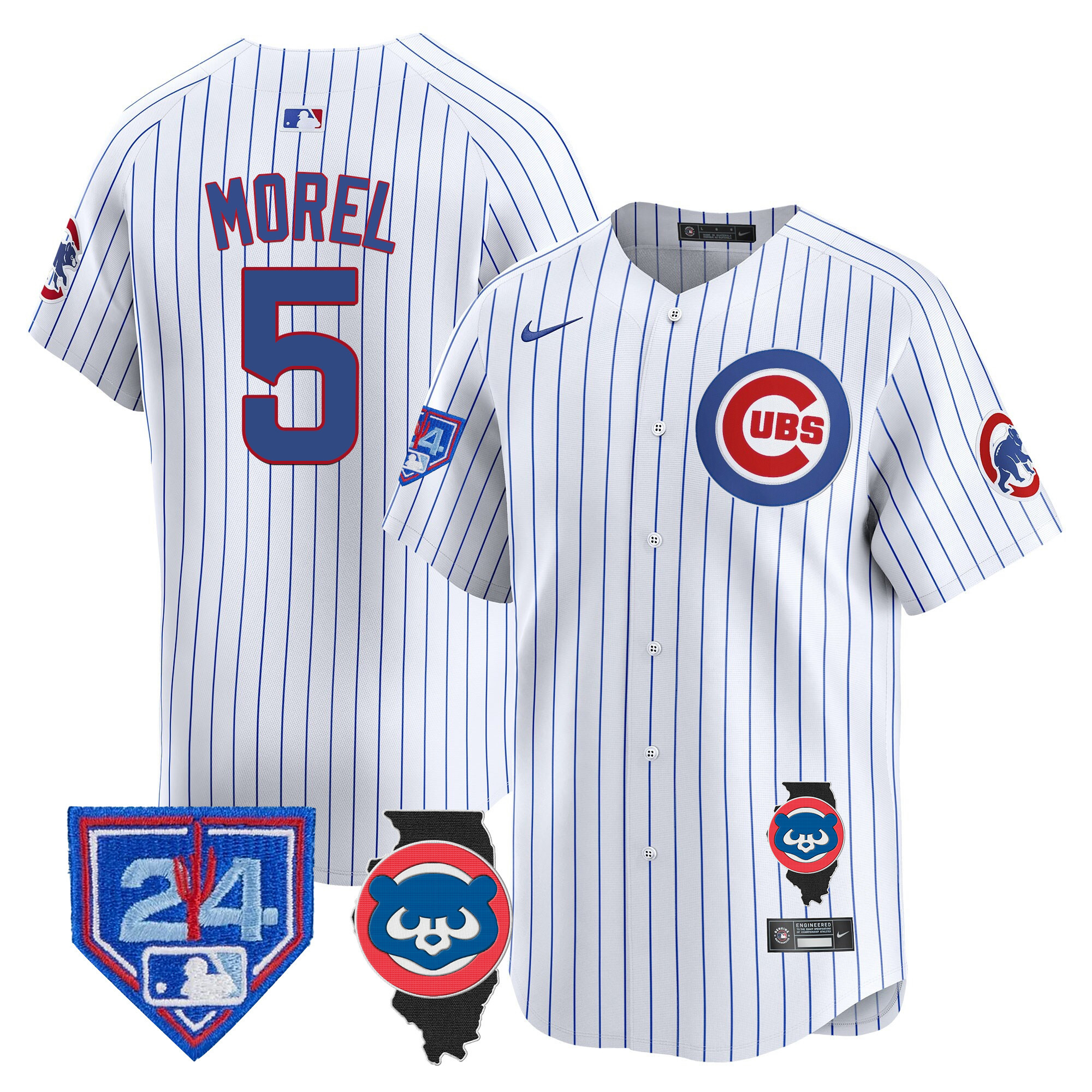 Christopher Morel Men's Chicago Cubs Spring Training & Illinois Patch Vapor Premier Limited White Jersey - All Stitched
