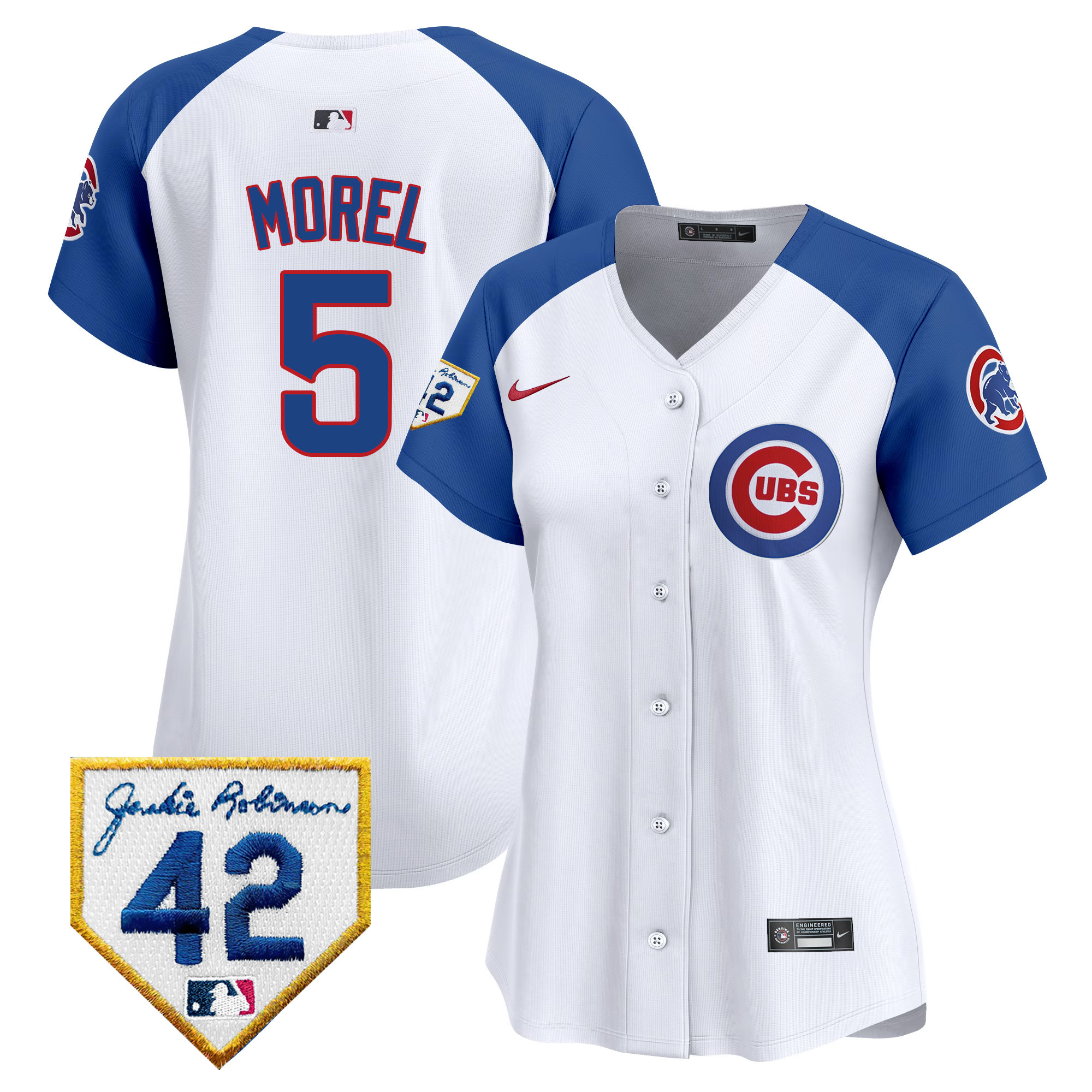 Christopher Morel Women's Chicago Cubs Jackie Robinson Patch Vapor Premier Limited White Alternate Jersey - All Stitched