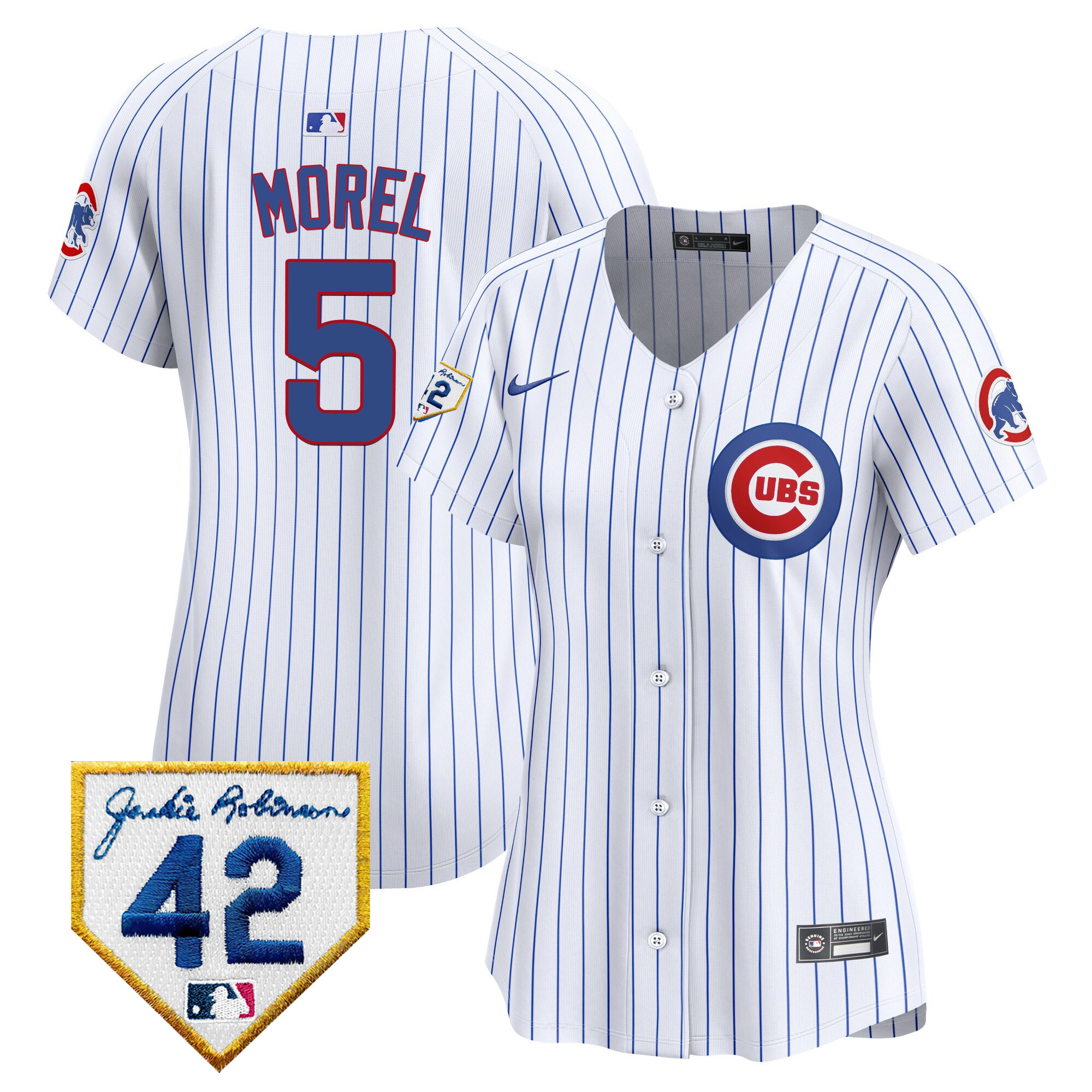 Christopher Morel Women's Chicago Cubs Jackie Robinson Patch Vapor Premier Limited White Jersey - All Stitched