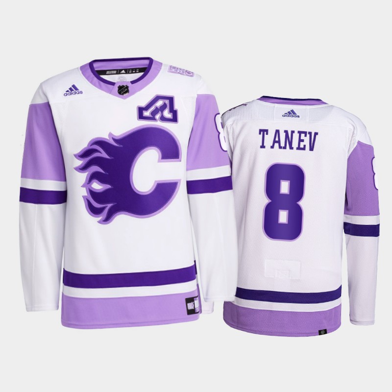 Christopher Tanev #8 Calgary Flames 2021 FightsCancer White Primegreen Jersey