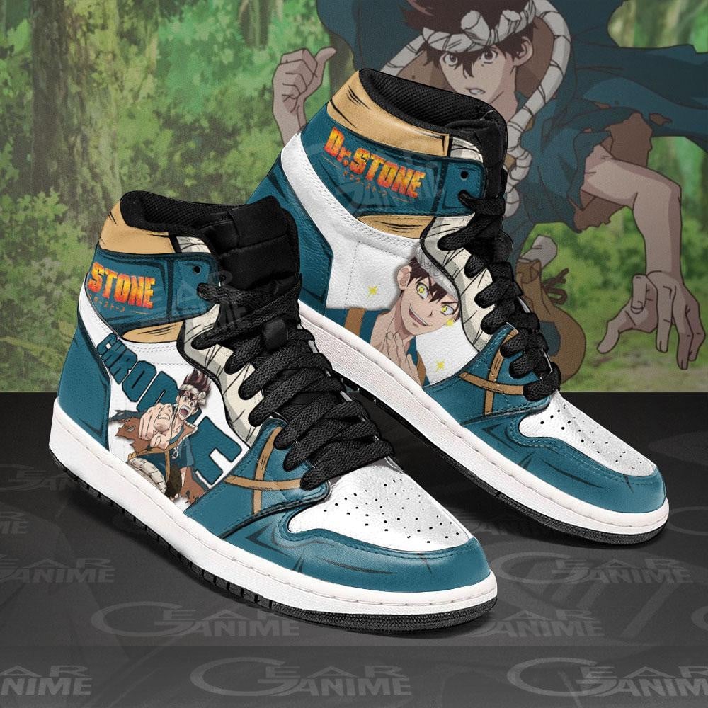 Chrome JD1s Sneakers Anime Dr. Stone Shoes, Air Jordan Hightop
