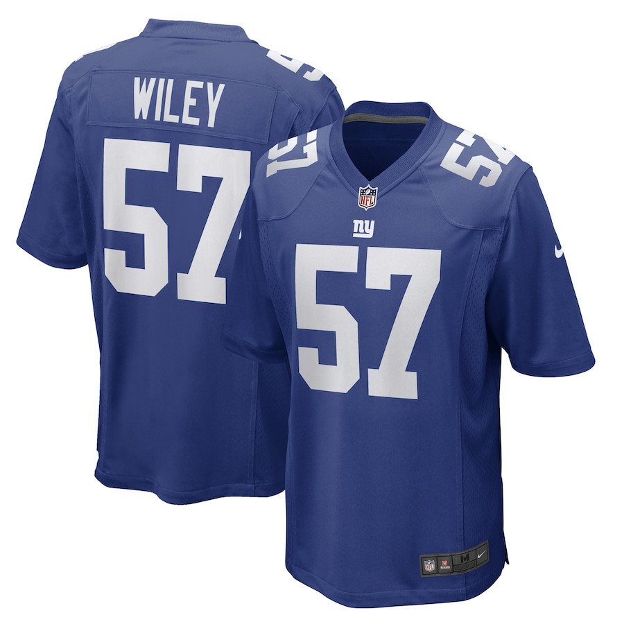 Chuck Wiley New York Giants Stitched Jersey – Royal