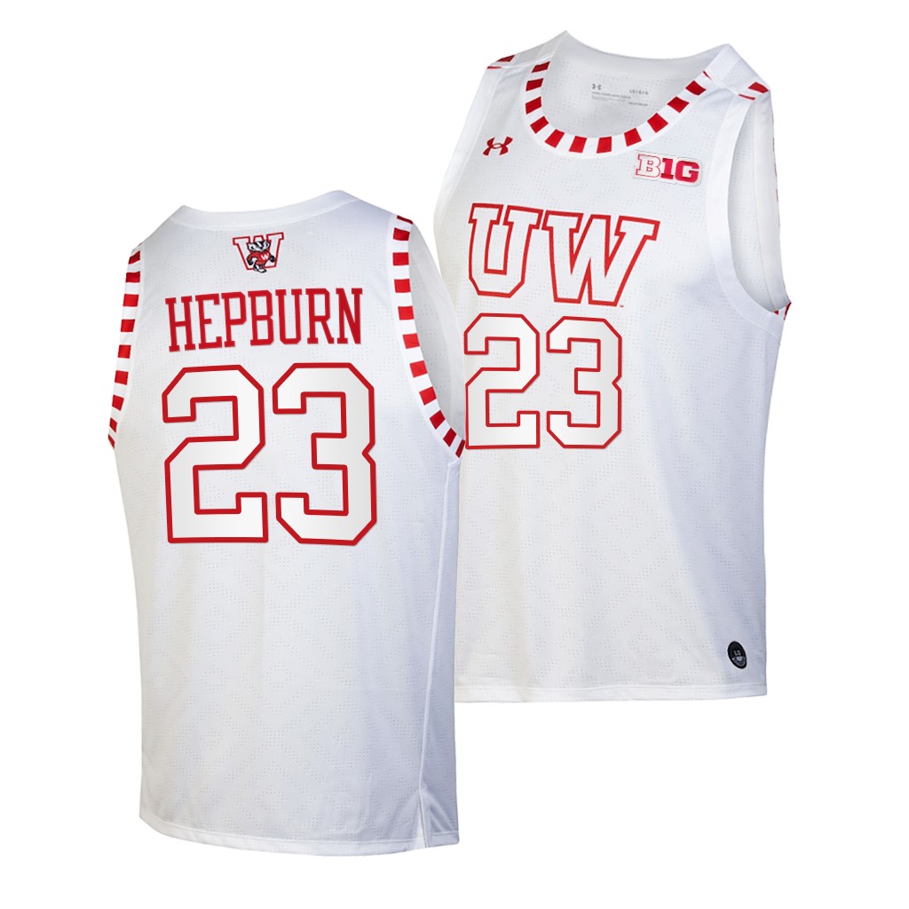 Chucky Hepburn #23 Wisconsin Badgers 2021-22 By The Players Alternate White Jersey