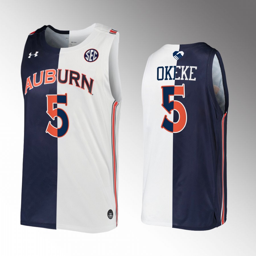 Chuma Okeke Auburn Tigers Navy White Jersey College Split Limited