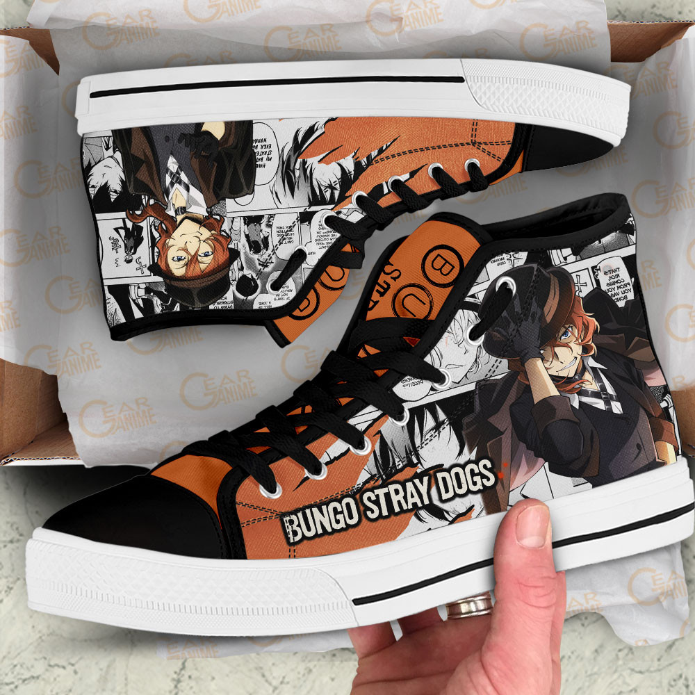 Chuuya Nakahara High Top Shoes Bungo Stray Dogs Custom Anime Sneakers