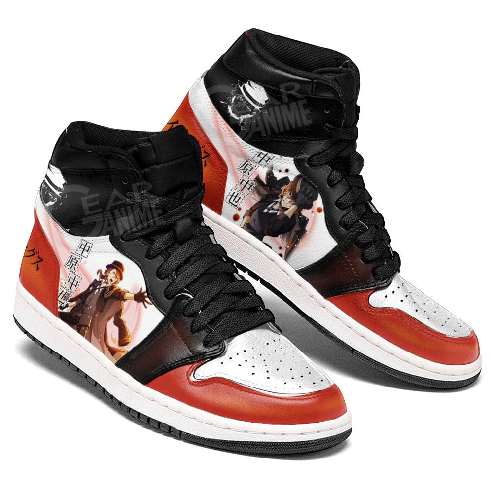 Chuuya Nakahara JD1s Sneakers Bungo Stray Dogs Anime Shoes, Air Jordan Hightop