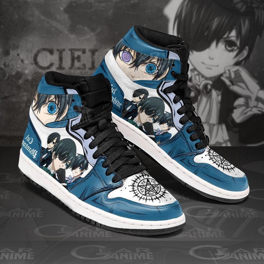 Ciel Phantomhive JD1s Sneakers Anime Black Butler Shoes, Air Jordan Hightop