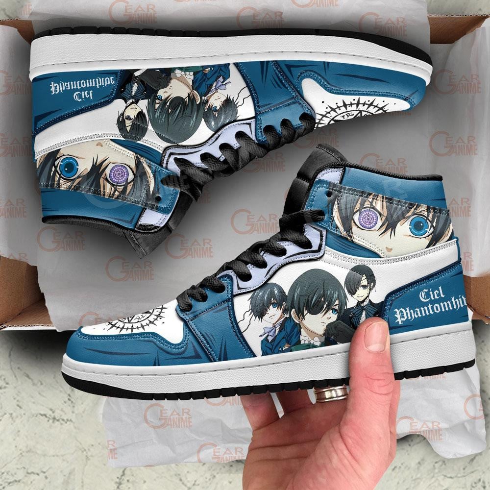 Ciel Phantomhive JD1s Sneakers Anime Black Butler Shoes, Air Jordan Hightop