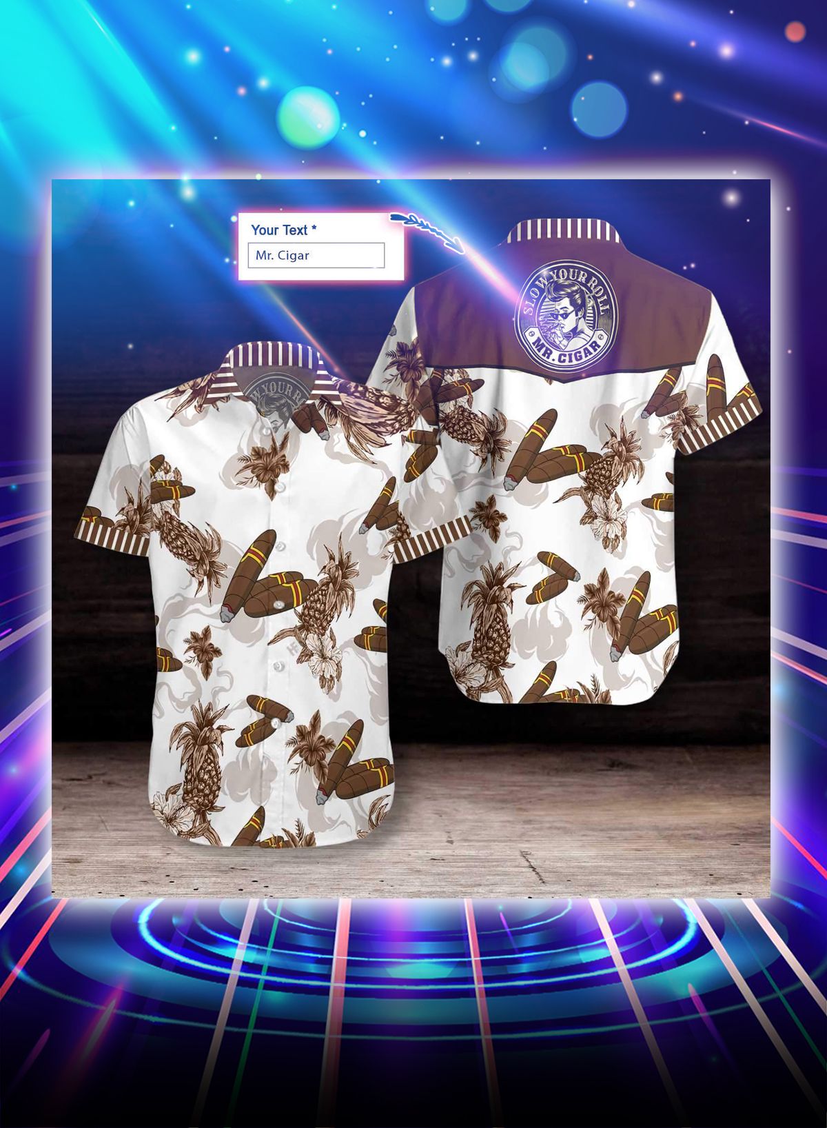 Cigars Pineapple Personalized Custom Name Hawaiian Shirt