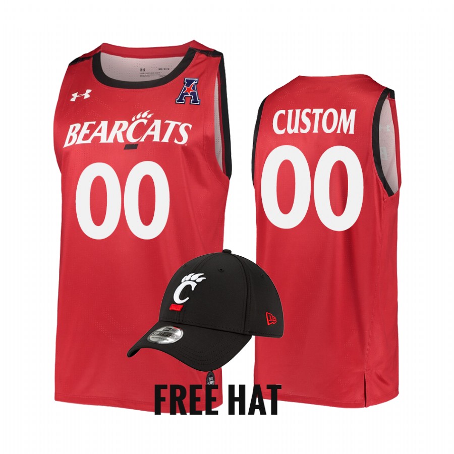 Cincinnati Bearcats Custom Jersey 2022 College Red Free Hat Uniform