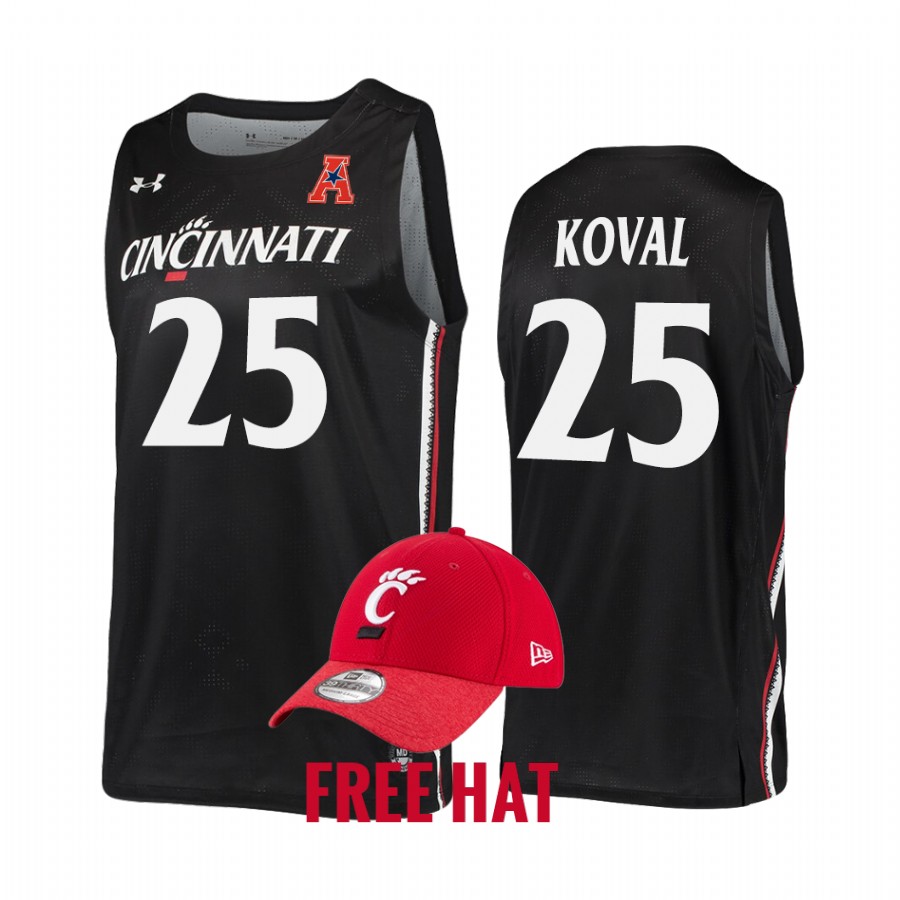 Cincinnati Bearcats Hayden Koval Jersey 2022 College Black Away Uniform