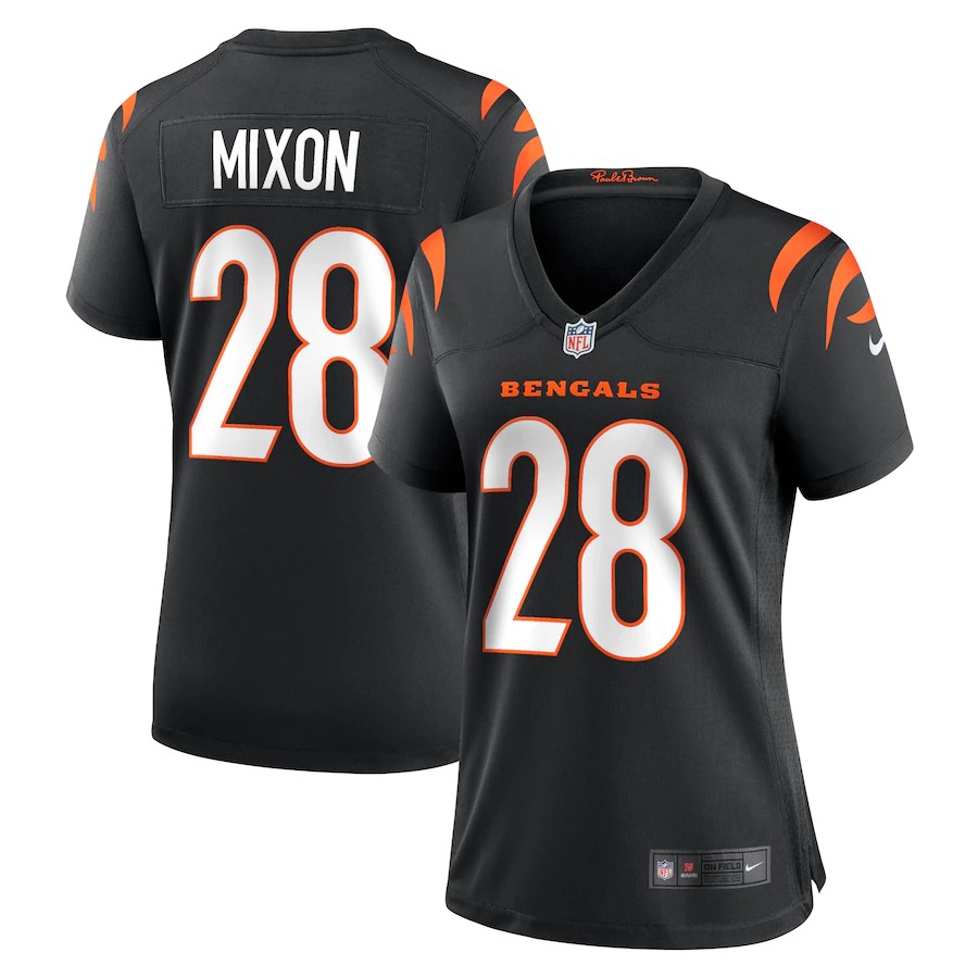 Cincinnati Bengals #28 Joe Mixon Black Women’s Game Jersey