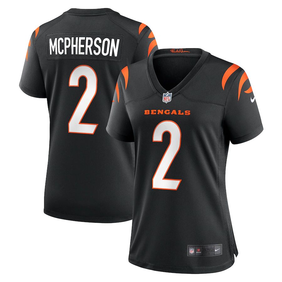 Cincinnati Bengals #2 Evan McPherson Black Women’s Game Jersey