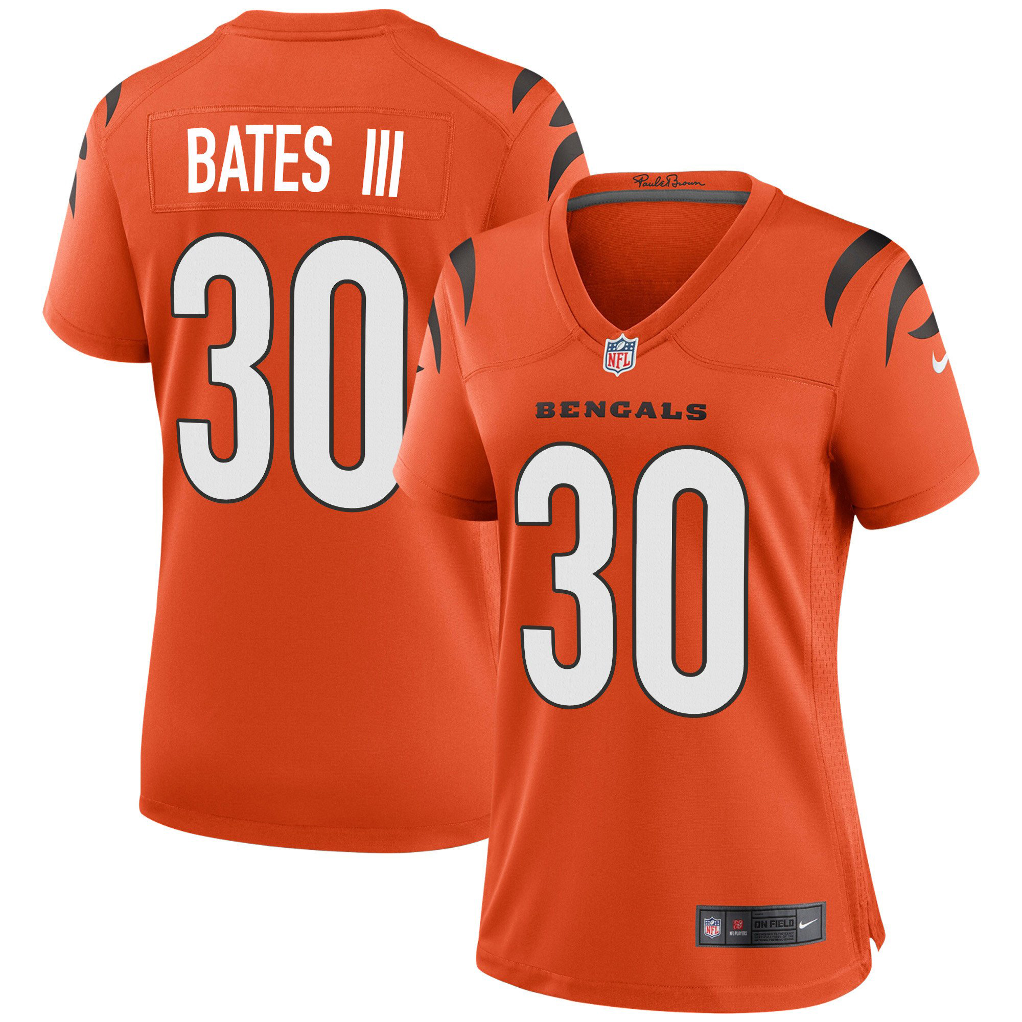 Cincinnati Bengals #30 Jessie Bates Orange Women’s Game Jersey