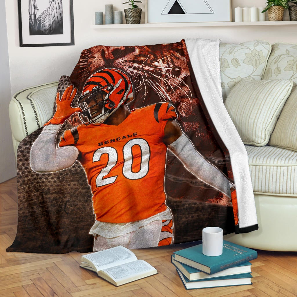 Cincinnati Bengals American Football Eli Apple Bengal Tiger Roar Claw Scratches Fleece Blankets