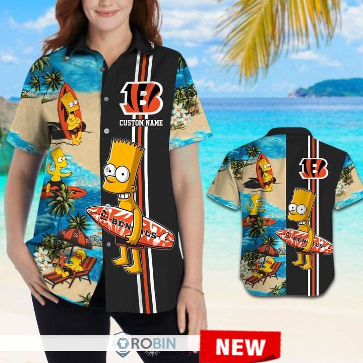 Cincinnati Bengals Bart Simpson Hawaiian Shirt