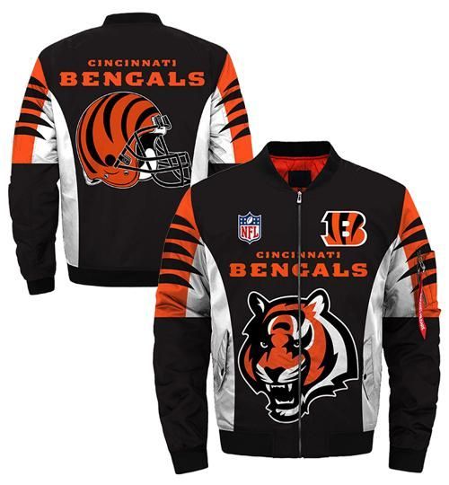 Cincinnati Bengals Black 3d Printed Unisex Bomber Jacket
