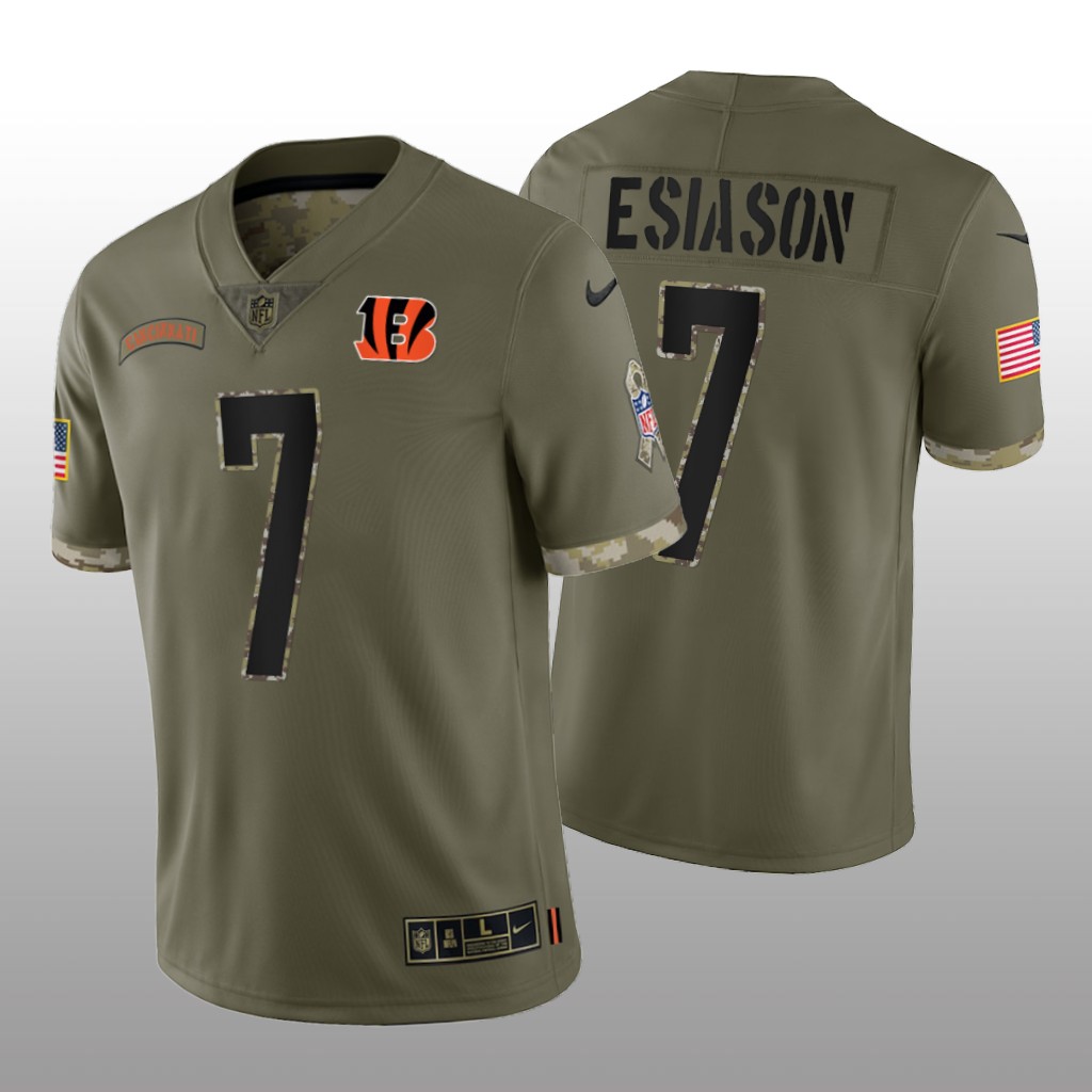 Cincinnati Bengals Boomer Esiason Olive Limited Jersey 2022 Salute To Service - Men's