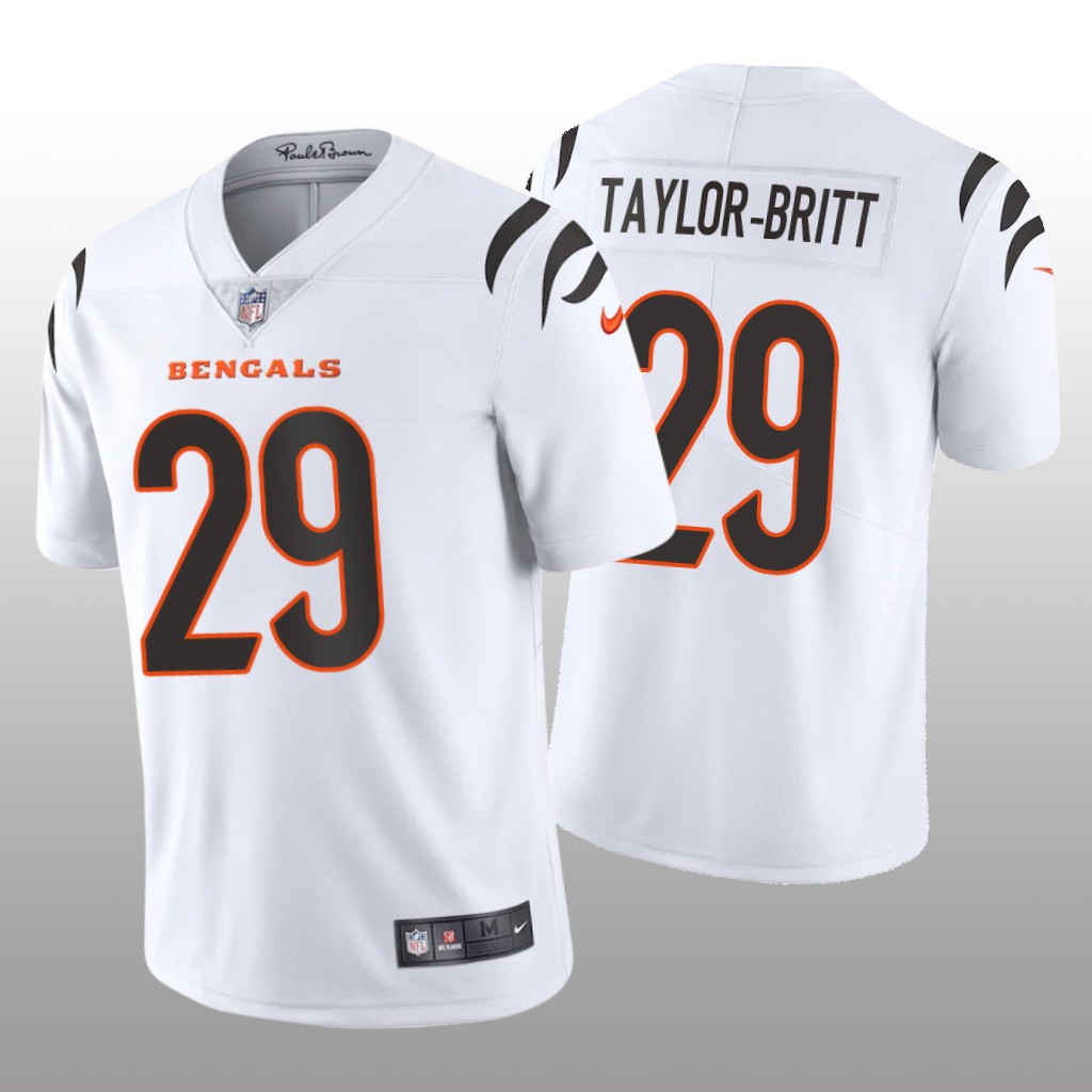 Cincinnati Bengals Cam Taylor-Britt White Jersey Vapor Limited - Men's