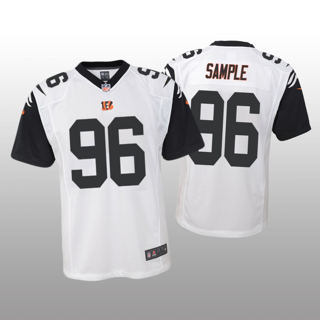 Cincinnati Bengals Cameron Sample White Jersey Color Rush Game - Youth