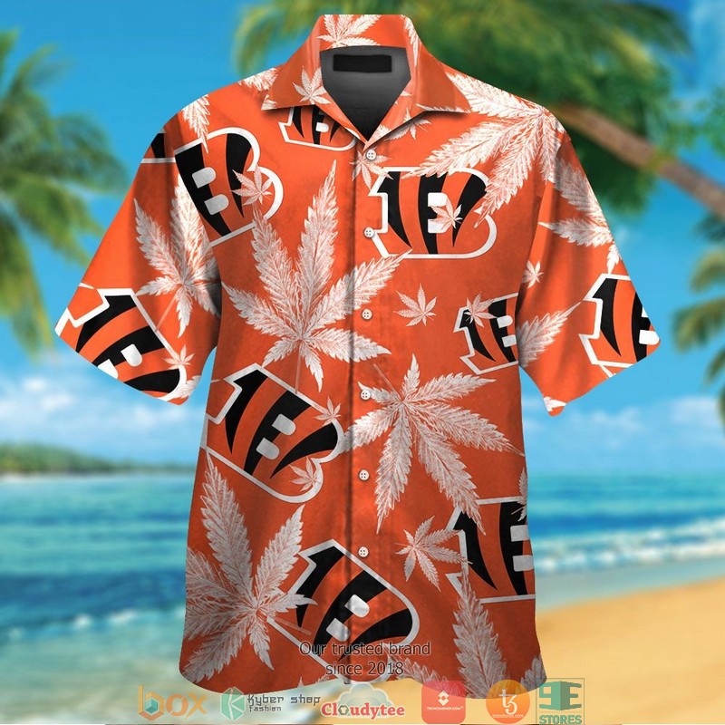 Cincinnati Bengals cannabis Orange Hawaiian Shirt