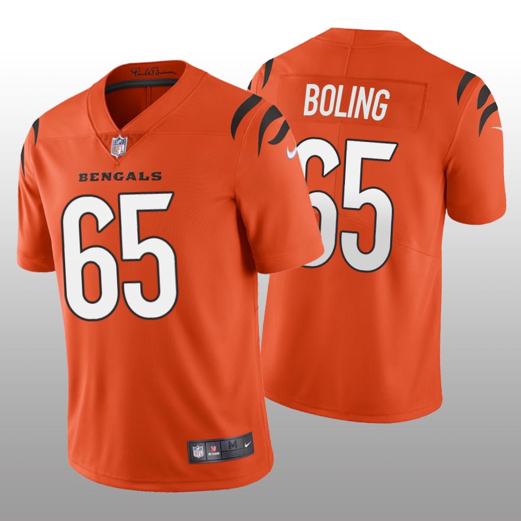 Cincinnati Bengals Clint Boling Orange Jersey 2021 Vapor Limited - Men's