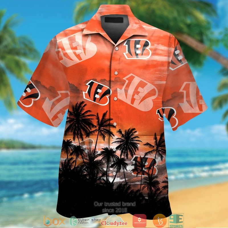 Cincinnati Bengals coconut island orange Hawaiian Shirt