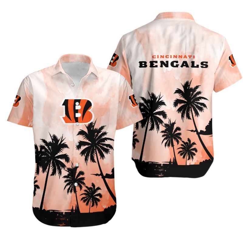 Cincinnati Bengals Coconut Trees Hawaiian Shirt