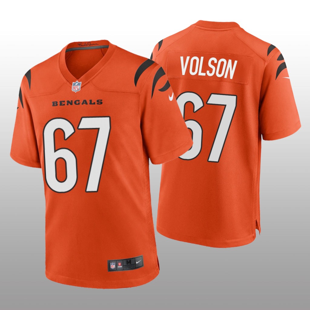 Cincinnati Bengals Cordell Volson Orange Jersey Game - Men's