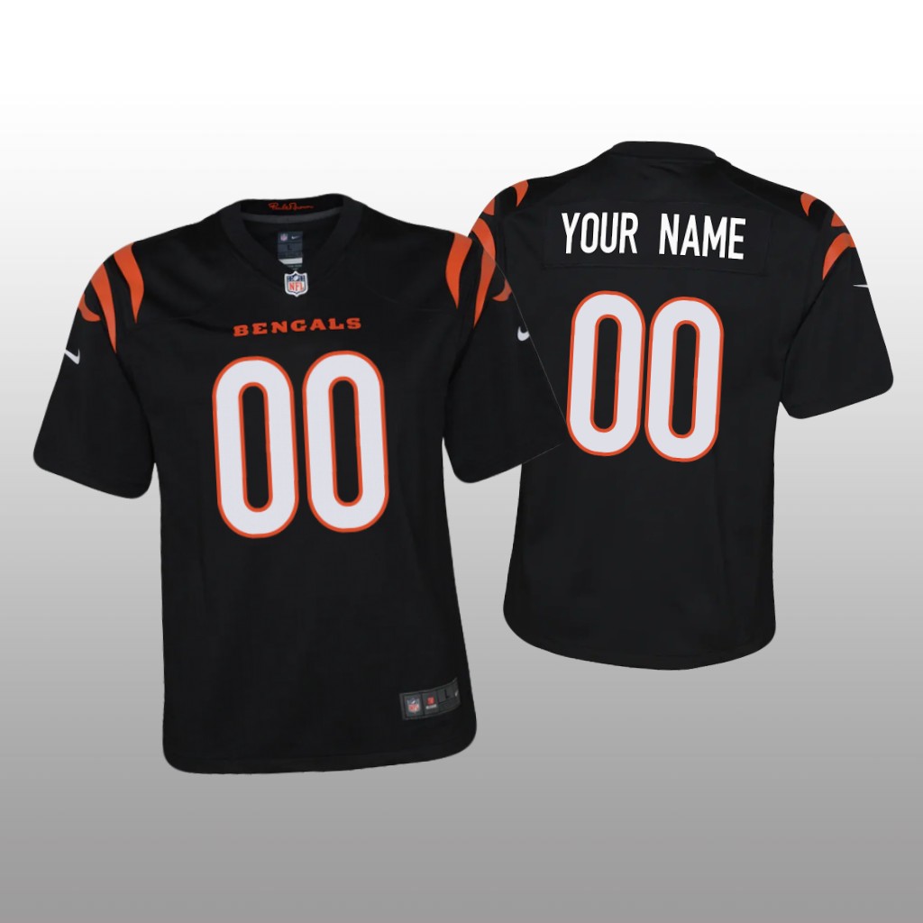 Cincinnati Bengals Custom Black Jersey Game - Youth